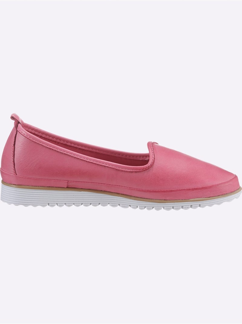 Mocassins Semelle Intérieure Amovible En Cuir - Taille Standard - Helline Rose fushia - Kiabi