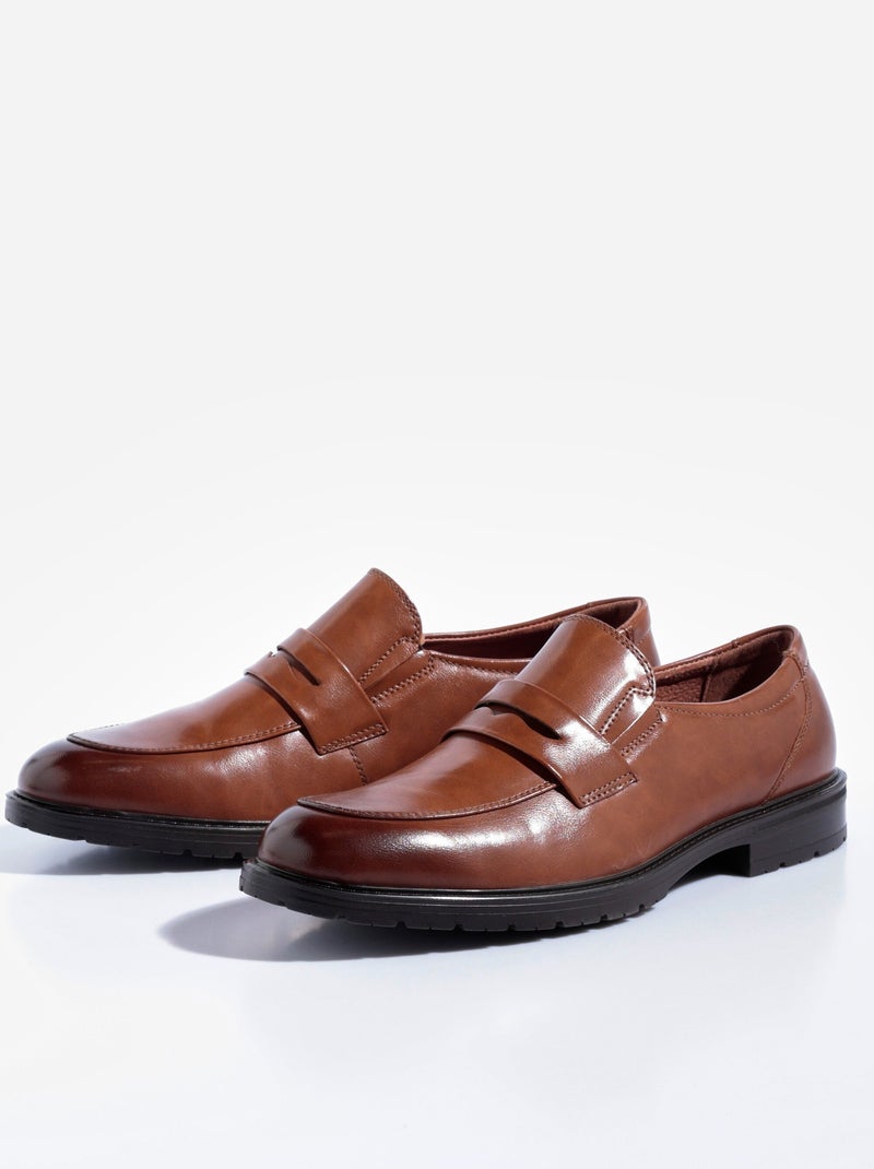 Mocassins simili cuir, patte ton sur ton - AFIBEL Camel - Kiabi