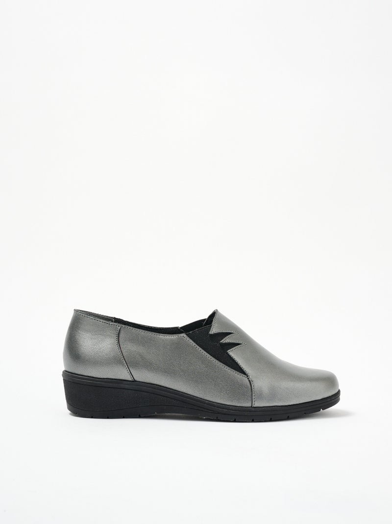 Mocassins souples élastiqués largeur confort - Afibel Bronze - Kiabi
