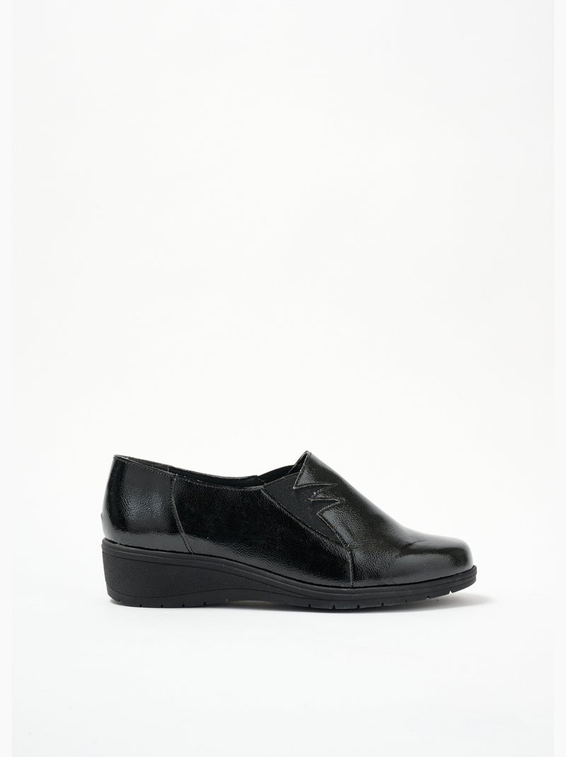 Mocassins souples élastiqués largeur confort - Afibel Noir - Kiabi