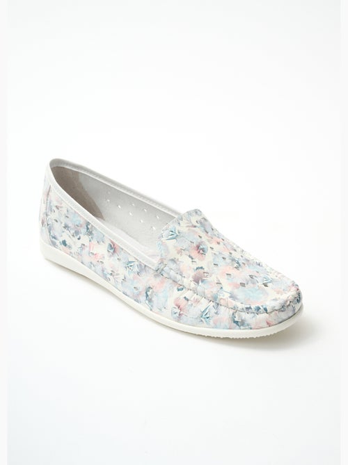 Mocassins souples largeur confort cuir - Afibel - Kiabi