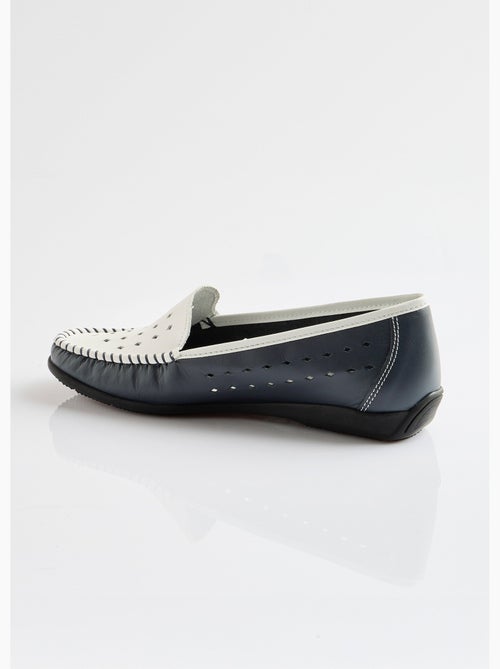 Mocassins souples largeur confort cuir - Afibel - Kiabi