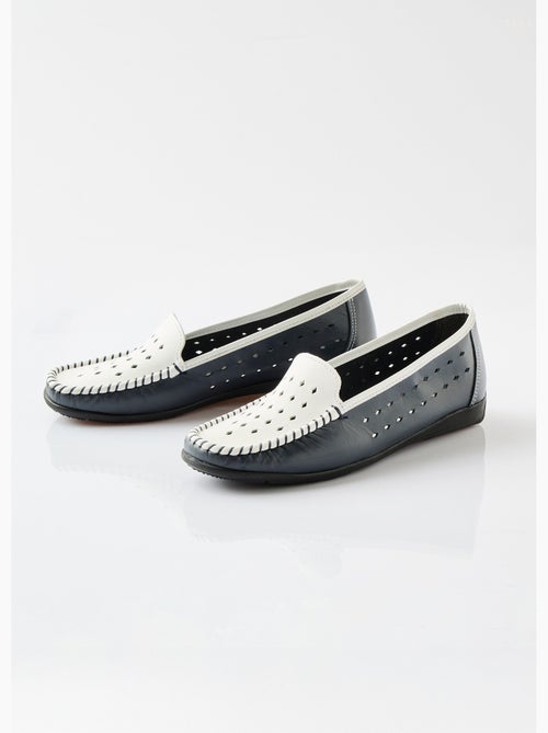 Mocassins souples largeur confort cuir - Afibel - Kiabi