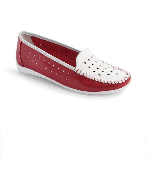 Mocassins souples largeur confort cuir - Afibel - Kiabi