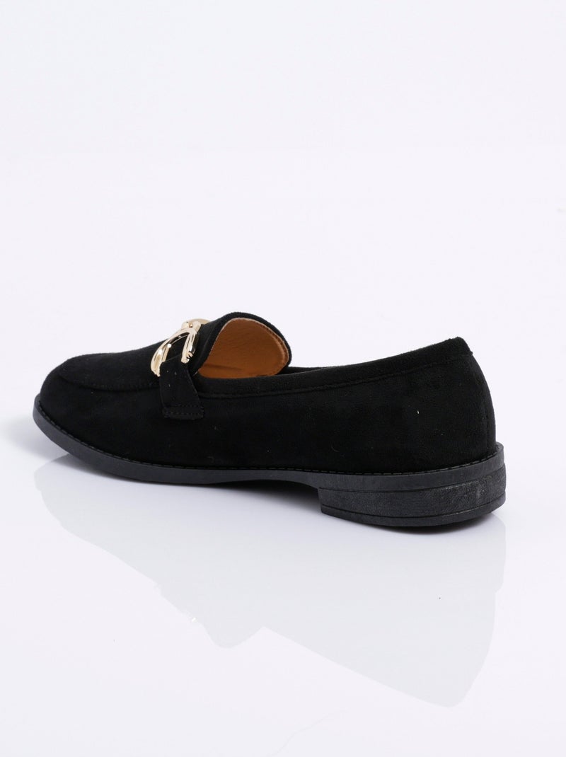 Mocassins suédine avec bride en métal - AFIBEL Noir - Kiabi