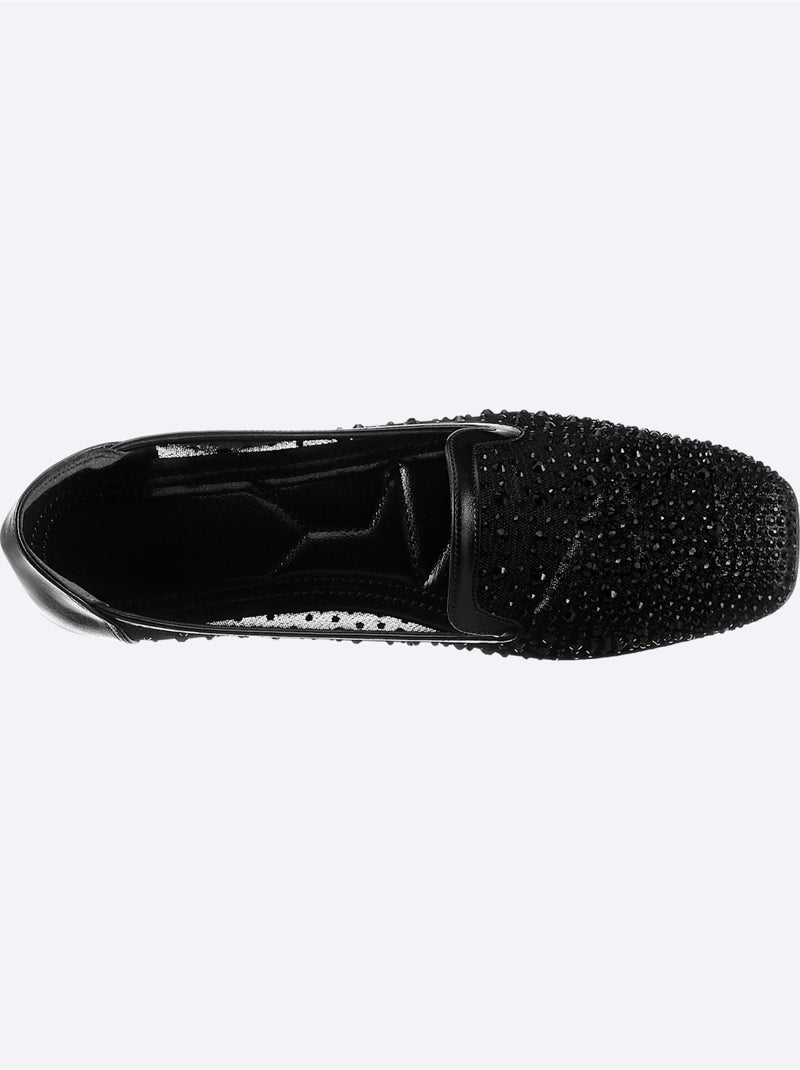 Mocassins Textile - Taille Standard - Helline Noir Gris - Kiabi