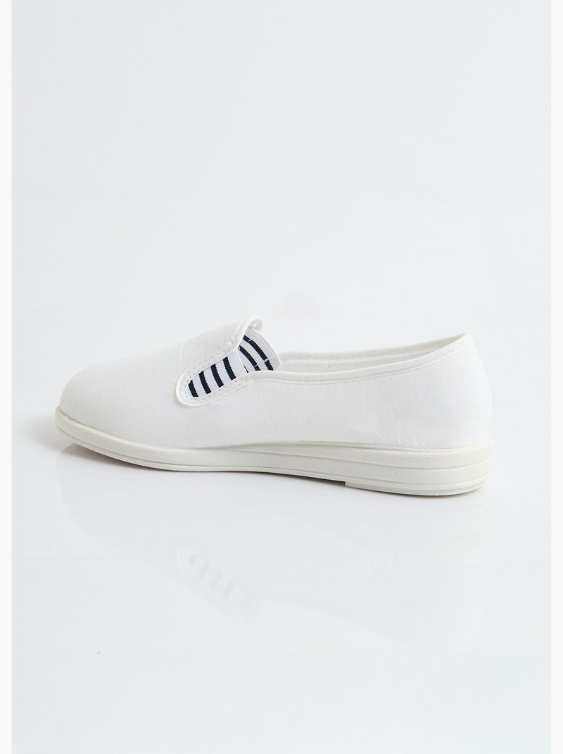 Mocassins toile largeur confort - Afibel Blanc - Kiabi