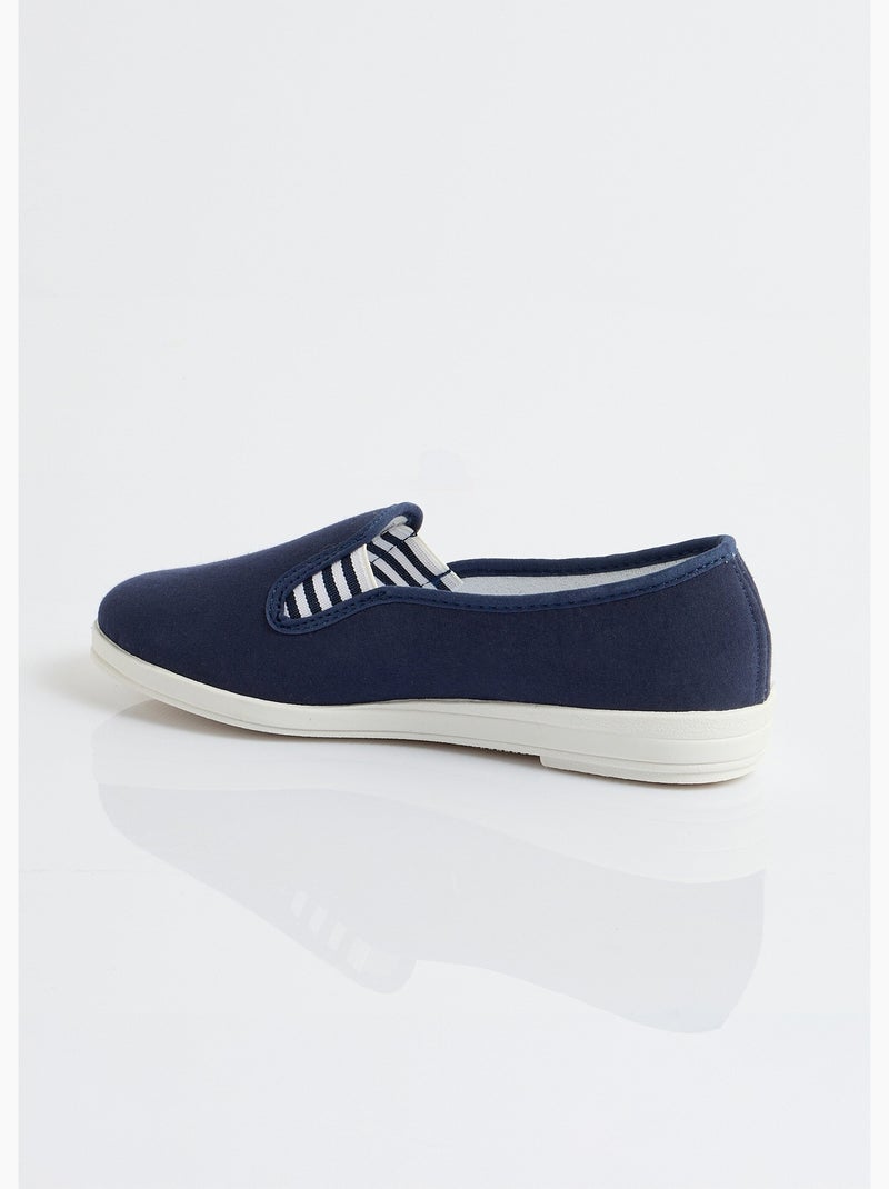 Mocassins toile largeur confort - Afibel Bleu marine - Kiabi