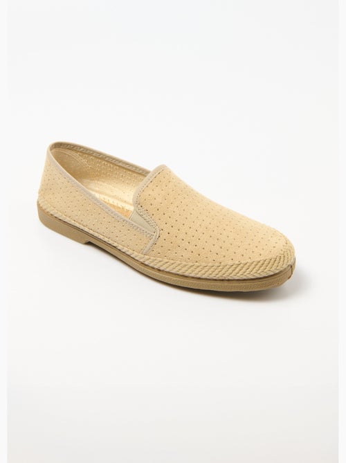 Mocassins toile perforée élastiqués - Afibel - Kiabi