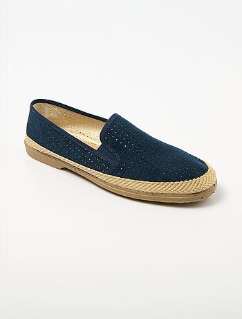 Mocassins toile perforée élastiqués
