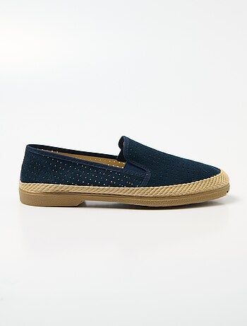 Mocassins toile perforée élastiqués