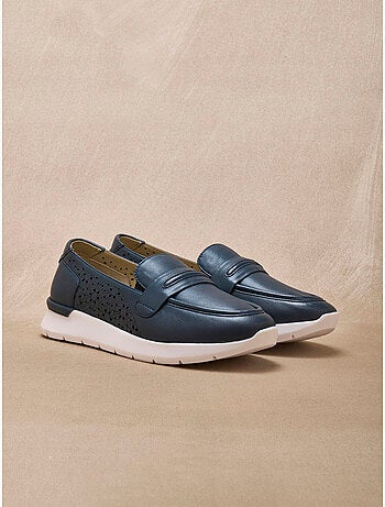 Mocassins tout cuir motifs ajourés - PEDICONFORT