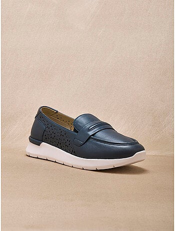 Mocassins tout cuir motifs ajourés - PEDICONFORT