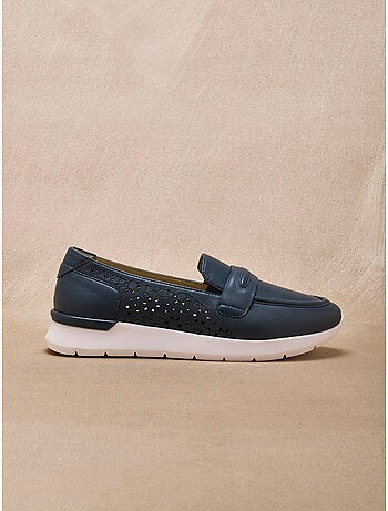 Mocassins tout cuir motifs ajourés - PEDICONFORT
