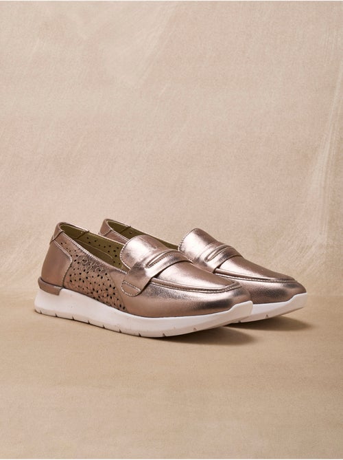 Mocassins tout cuir motifs ajourés - PEDICONFORT - Kiabi