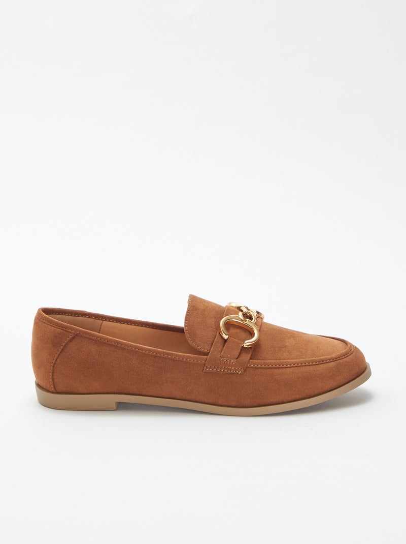 Mocassins type bateau en suédine MARRON - Kiabi
