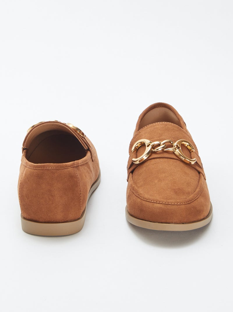 Mocassins type bateau en suédine MARRON - Kiabi