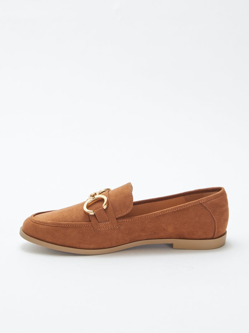 Mocassins type bateau en suédine MARRON - Kiabi
