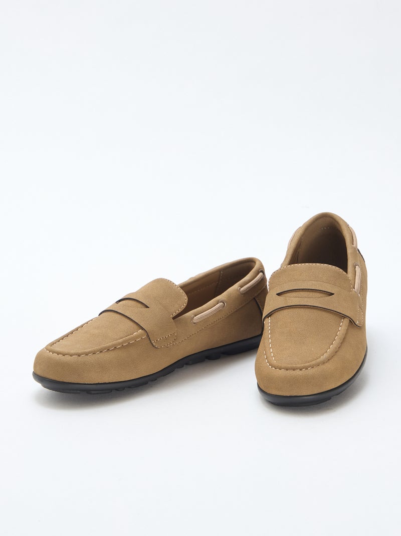 Mocassins unis Marron - Kiabi