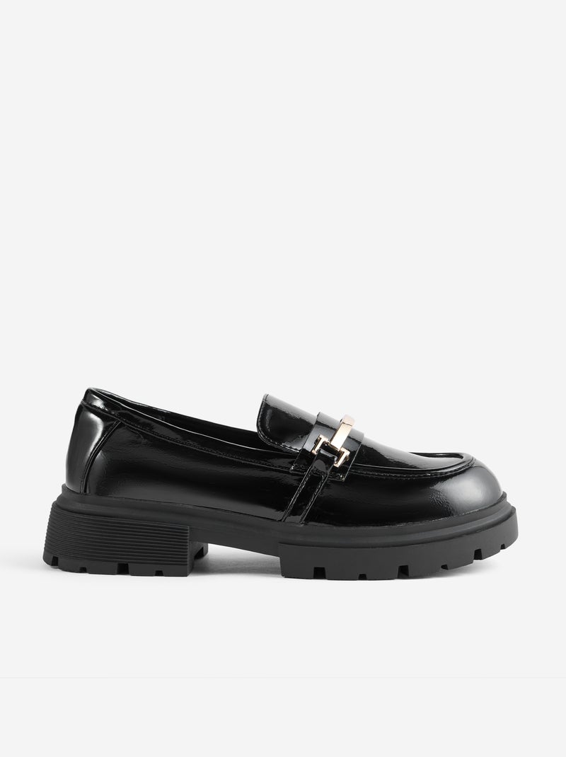 Mocassins vernies avec semelles crantées Noir - Kiabi