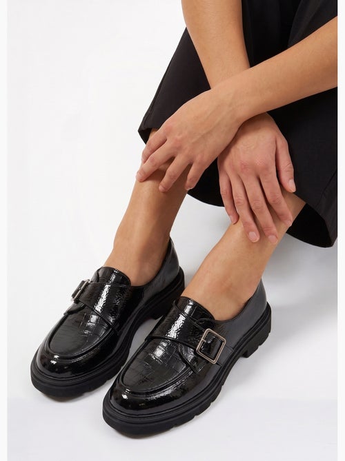 Mocassins vernis à boucle semelle chunky - afibel - Kiabi