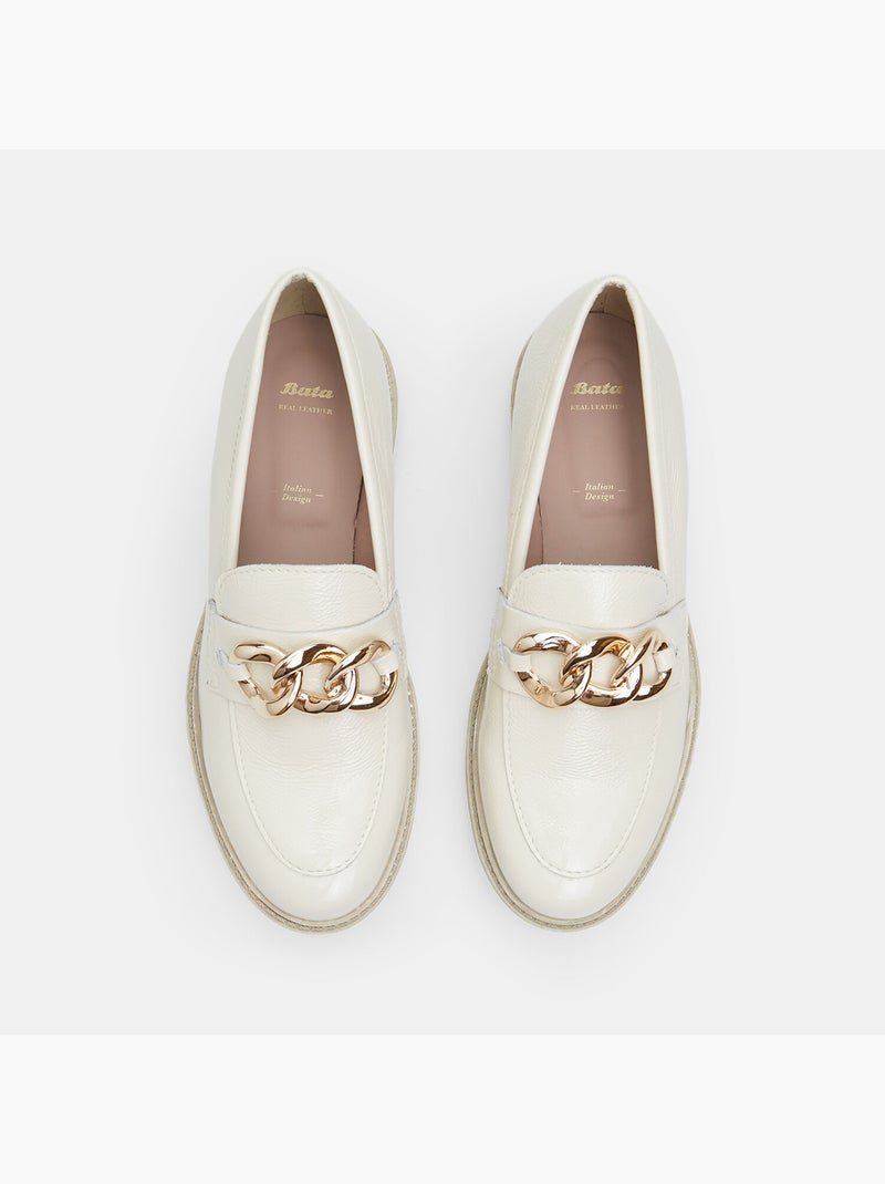 Mocassins vernis BATA Beige - Kiabi
