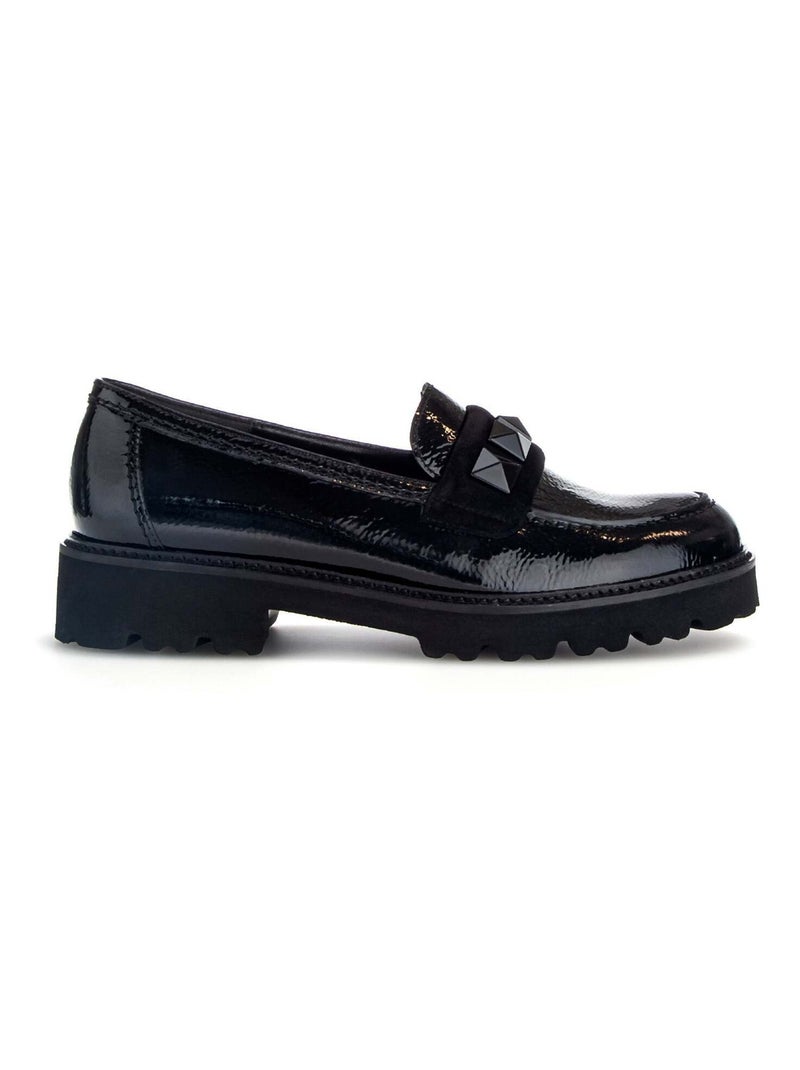 Mocassins  vernis et velours Gabor Noir Noir - Kiabi
