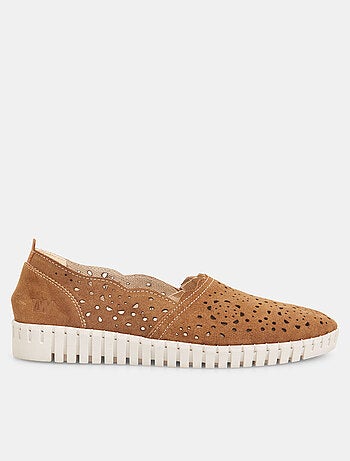 Mocassins Weinbrenner en cuir velours ajouré BATA