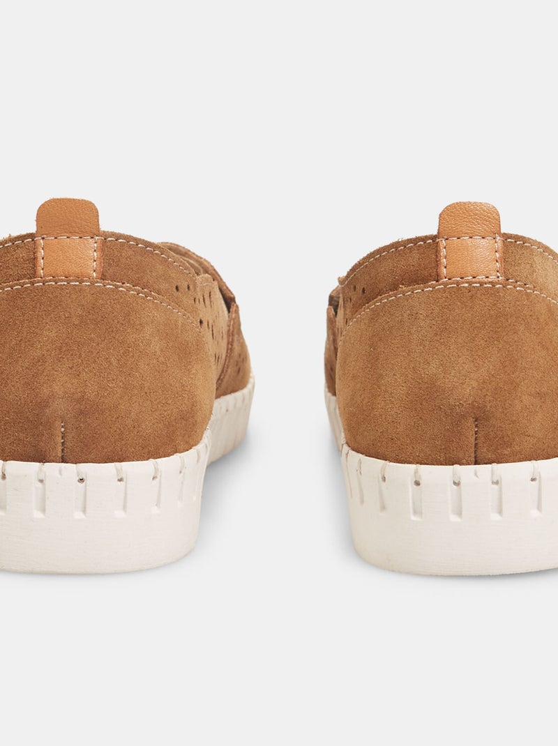 Mocassins Weinbrenner en cuir velours ajouré BATA Marron - Kiabi