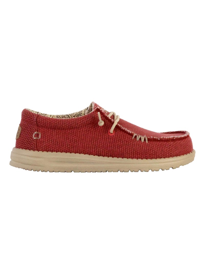 Moccassin à Lacets Hey Dude Wally Braided Rouge - Kiabi