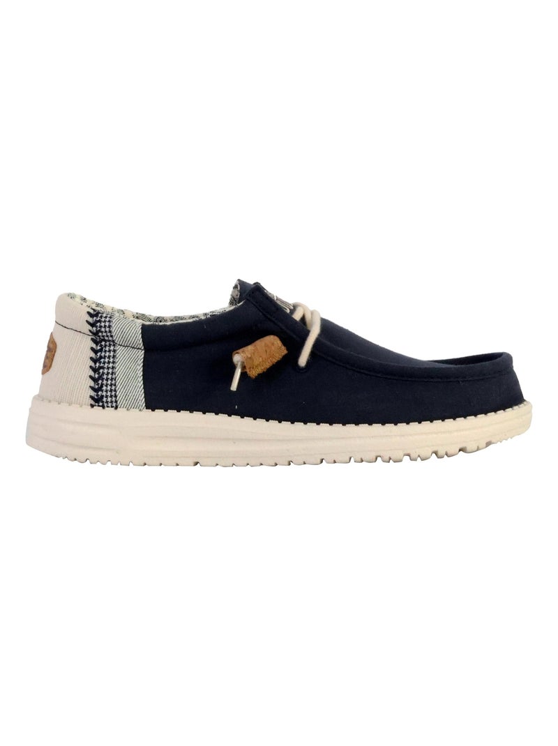 Moccassin à Lacets Hey Dude Wally Break Stitch Bleu - Kiabi