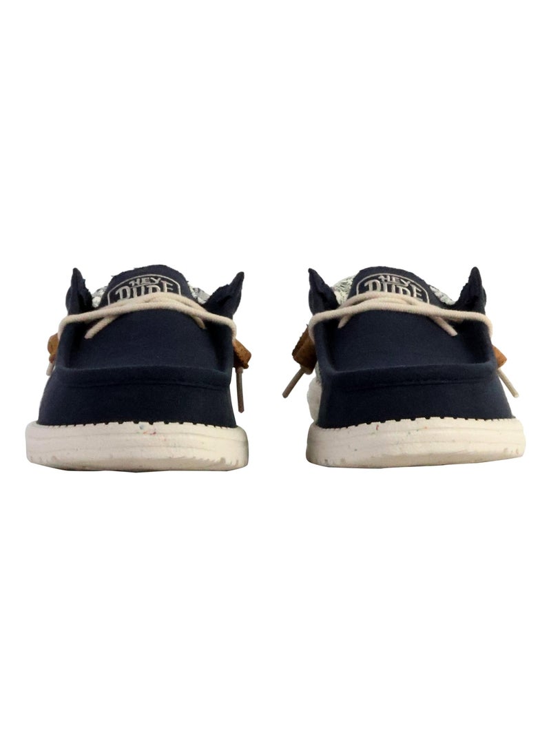 Moccassin à Lacets Hey Dude Wally Break Stitch Bleu - Kiabi