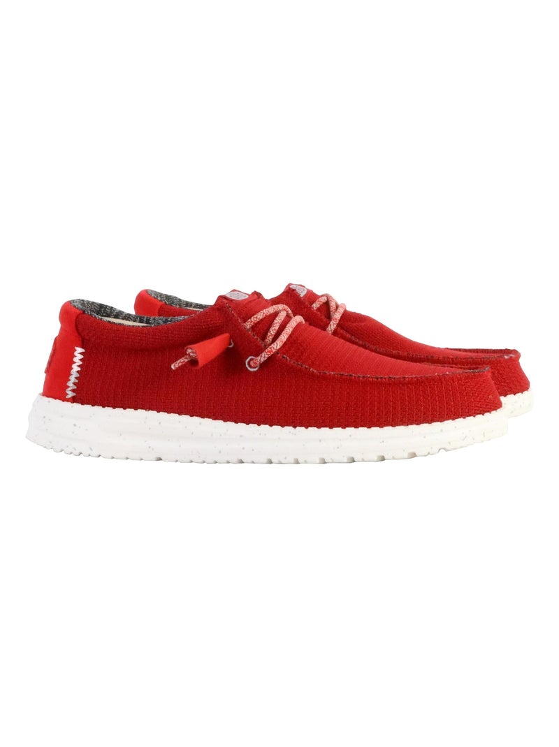 Moccassin à Lacets Hey Dude Wally Sport Mesh Rouge - Kiabi