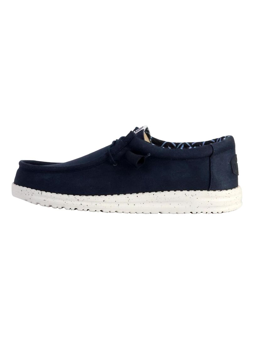 Moccassin à Lacets Hey Dude Wally Stretch Canvas Bleu - Kiabi