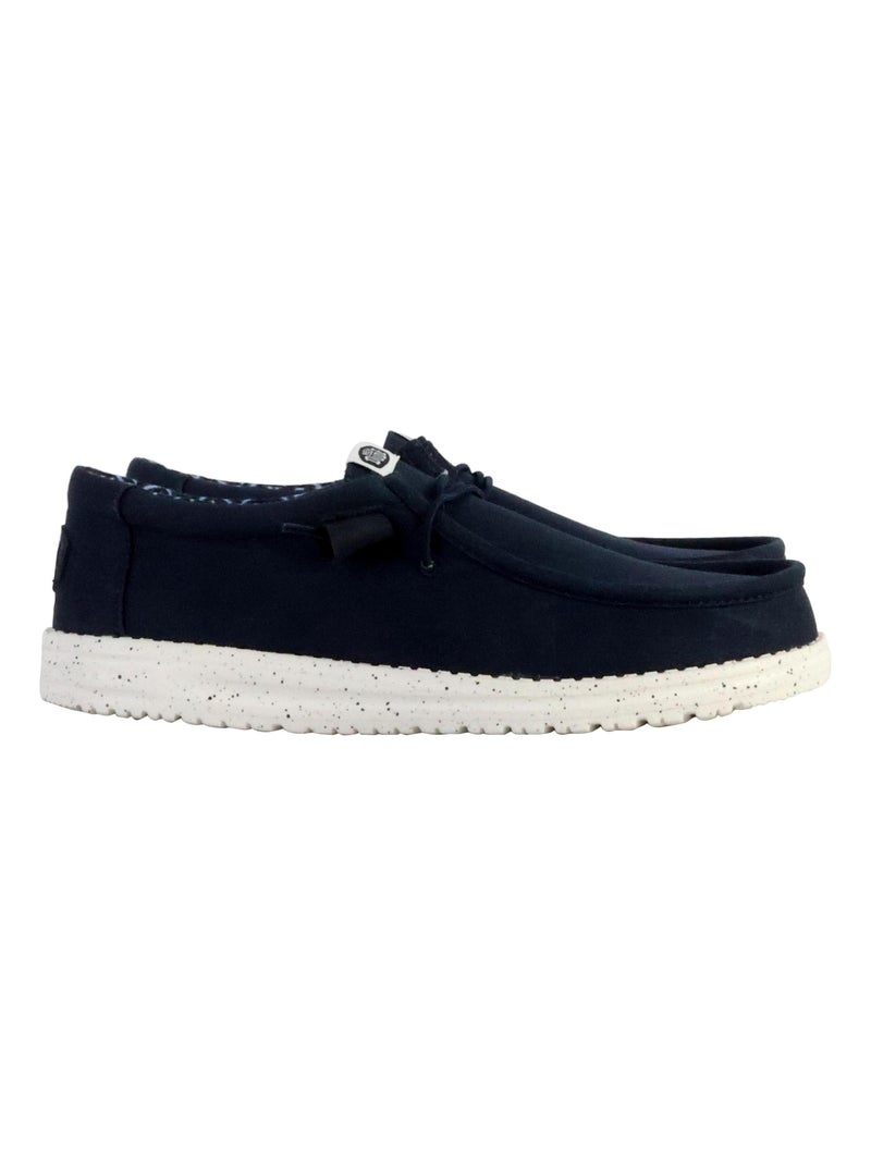 Moccassin à Lacets Hey Dude Wally Stretch Canvas Bleu - Kiabi