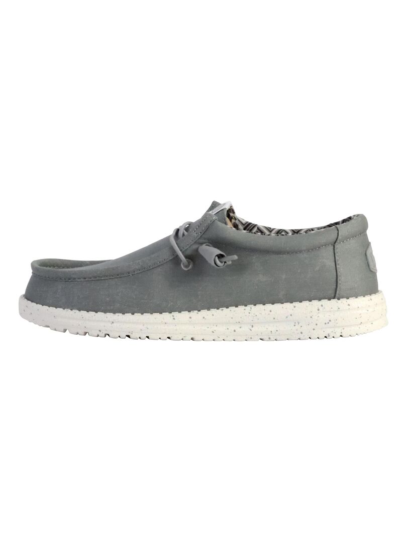 Moccassin à Lacets Hey Dude Wally Stretch Canvas Gris - Kiabi