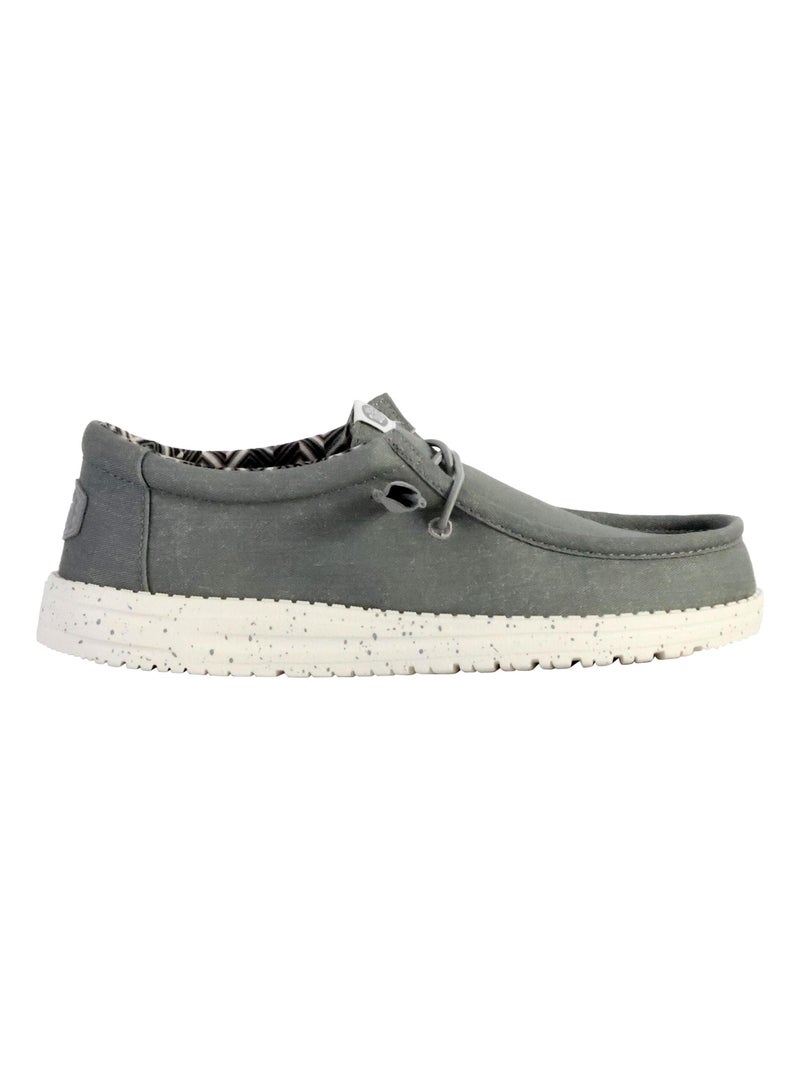 Moccassin à Lacets Hey Dude Wally Stretch Canvas Gris - Kiabi
