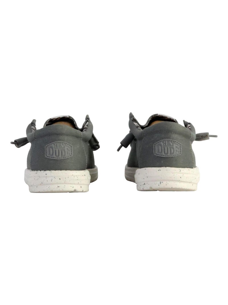 Moccassin à Lacets Hey Dude Wally Stretch Canvas Gris - Kiabi