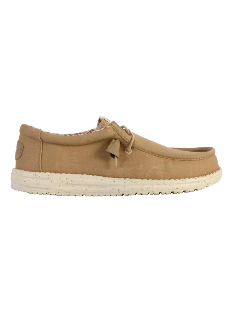 Moccassin à Lacets Hey Dude Wally Stretch Canvas Marron - Kiabi