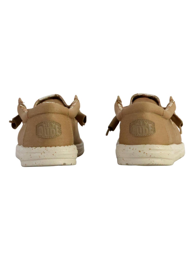Moccassin à Lacets Hey Dude Wally Stretch Canvas Marron - Kiabi