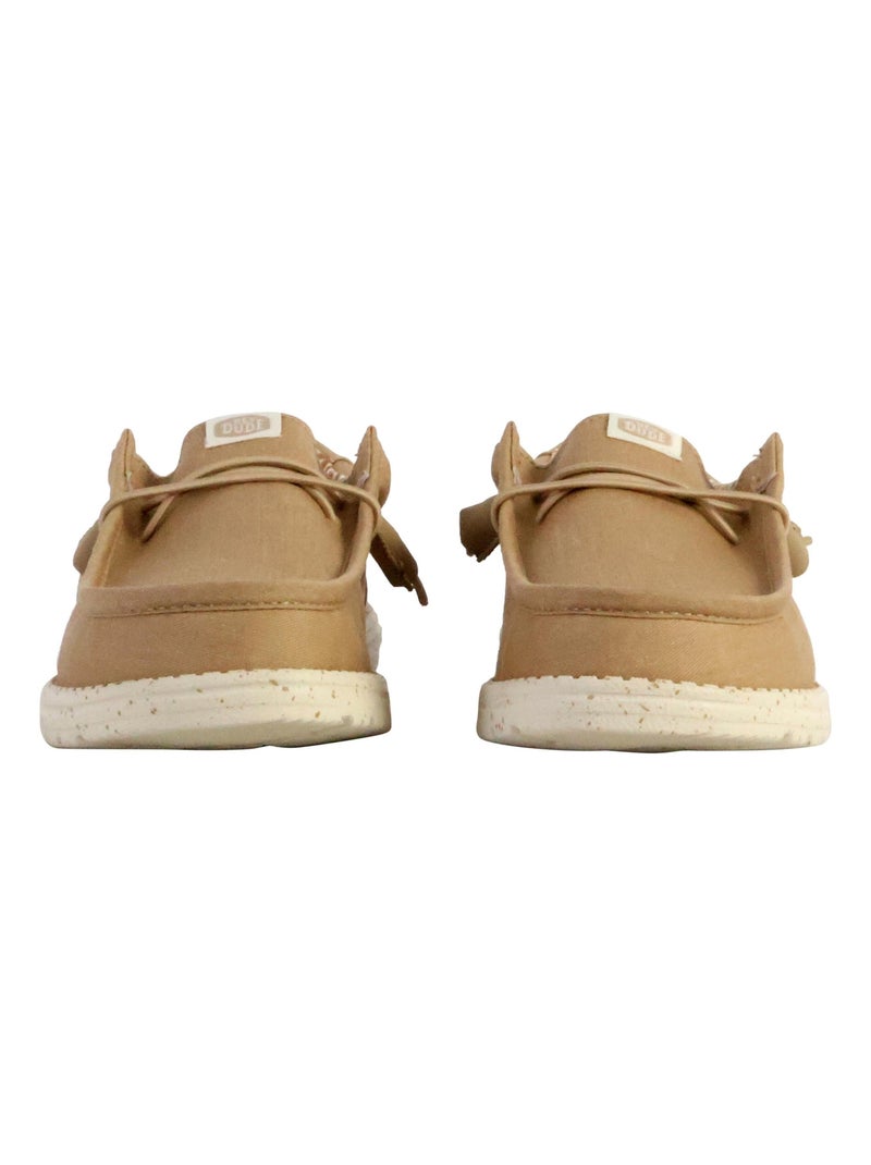 Moccassin à Lacets Hey Dude Wally Stretch Canvas Marron - Kiabi