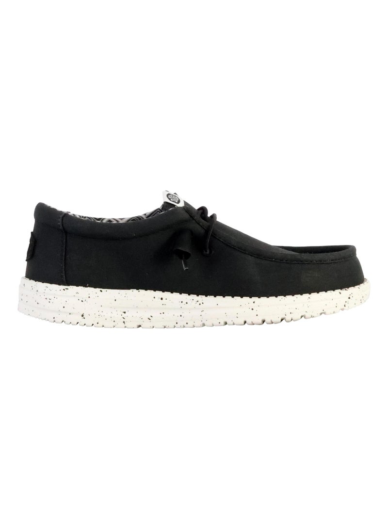 Moccassin à Lacets Hey Dude Wally Stretch Canvas Noir - Kiabi