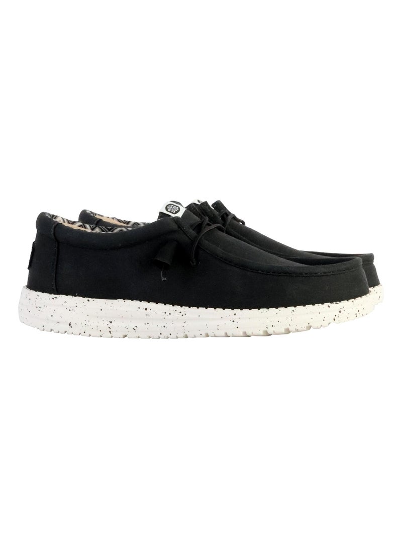 Moccassin à Lacets Hey Dude Wally Stretch Canvas Noir - Kiabi
