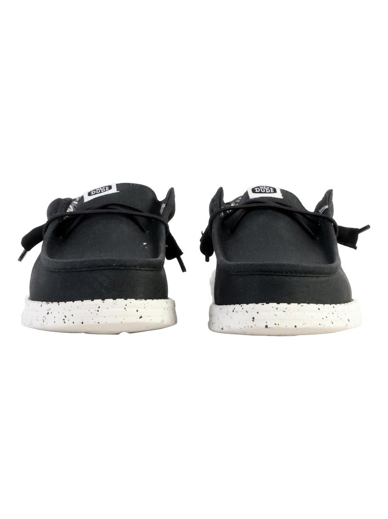 Moccassin à Lacets Hey Dude Wally Stretch Canvas Noir - Kiabi