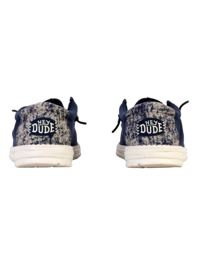 Moccassin à Lacets Hey Dude Wally Surf Wash Bleu - Kiabi