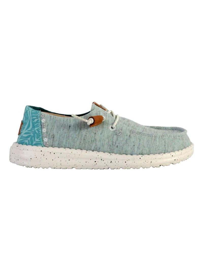 Moccassin à Lacets Hey Dude Wendy Heathered Slub Tropical Bleu - Kiabi