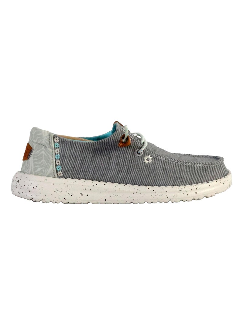Moccassin à Lacets Hey Dude Wendy Heathered Slub Tropical Gris - Kiabi