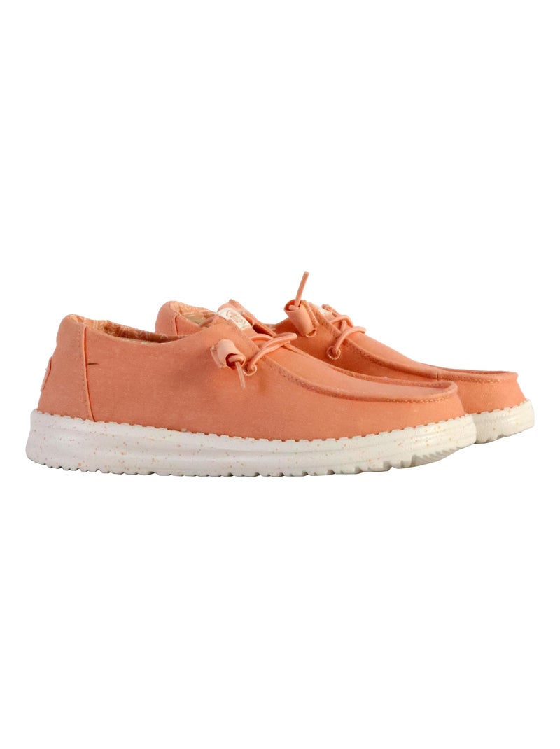 Moccassin à Lacets Hey Dude Wendy Stretch Canvas Orange - Kiabi