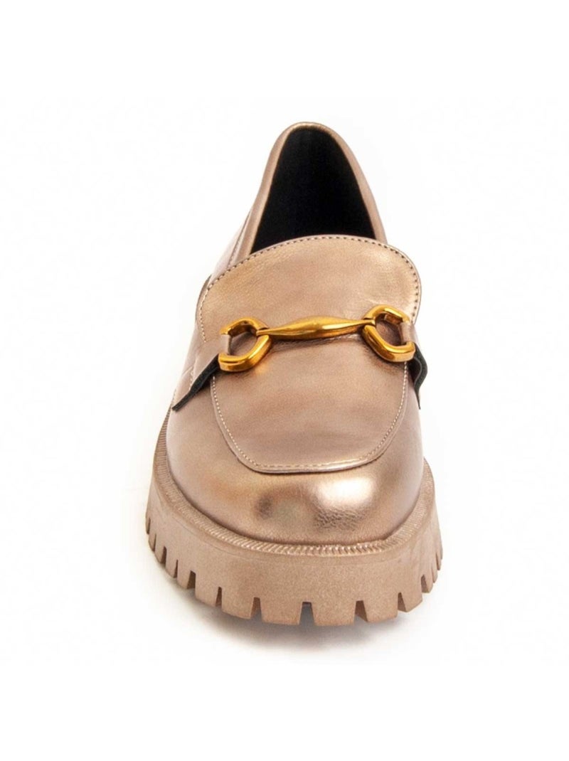 Moccassin à Plateforme Matière Synthétique Et Textile Montevita Doré/or - Kiabi