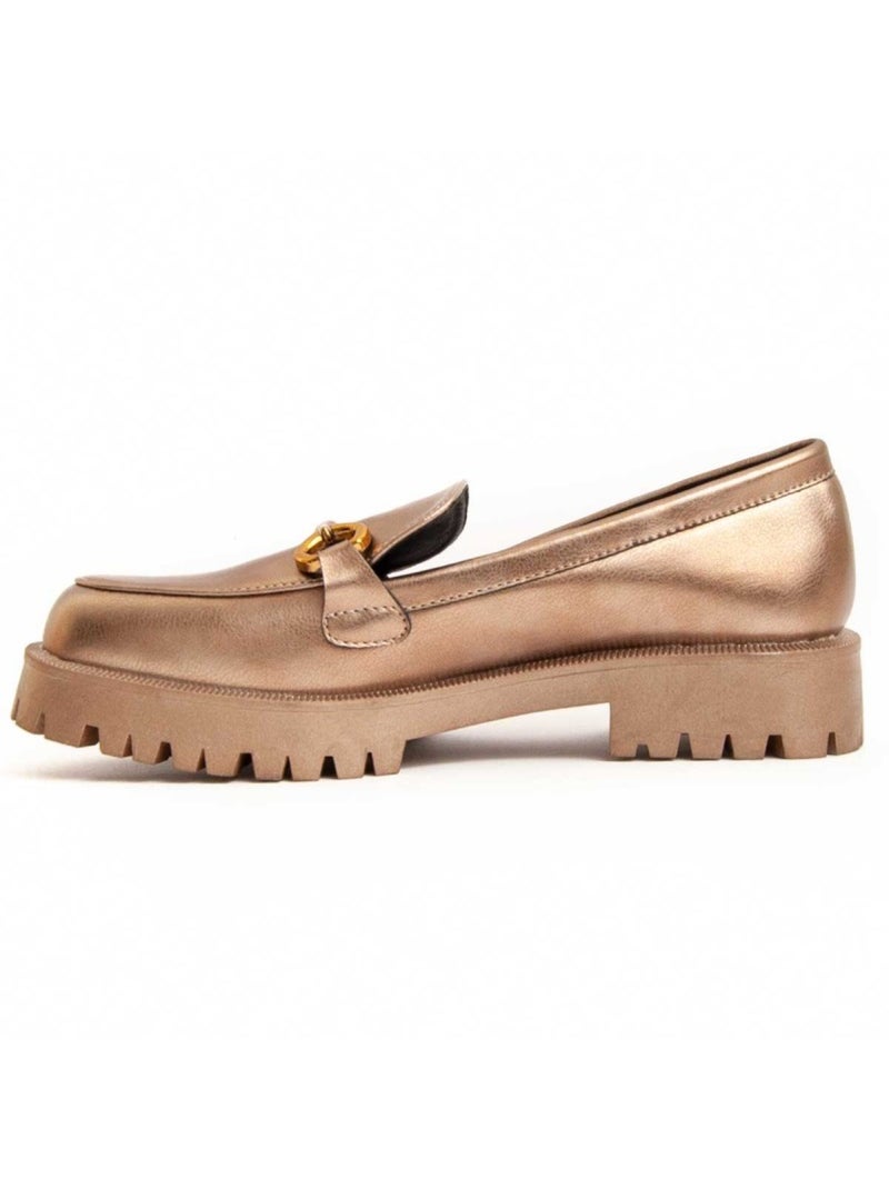 Moccassin à Plateforme Matière Synthétique Et Textile Montevita Doré/or - Kiabi